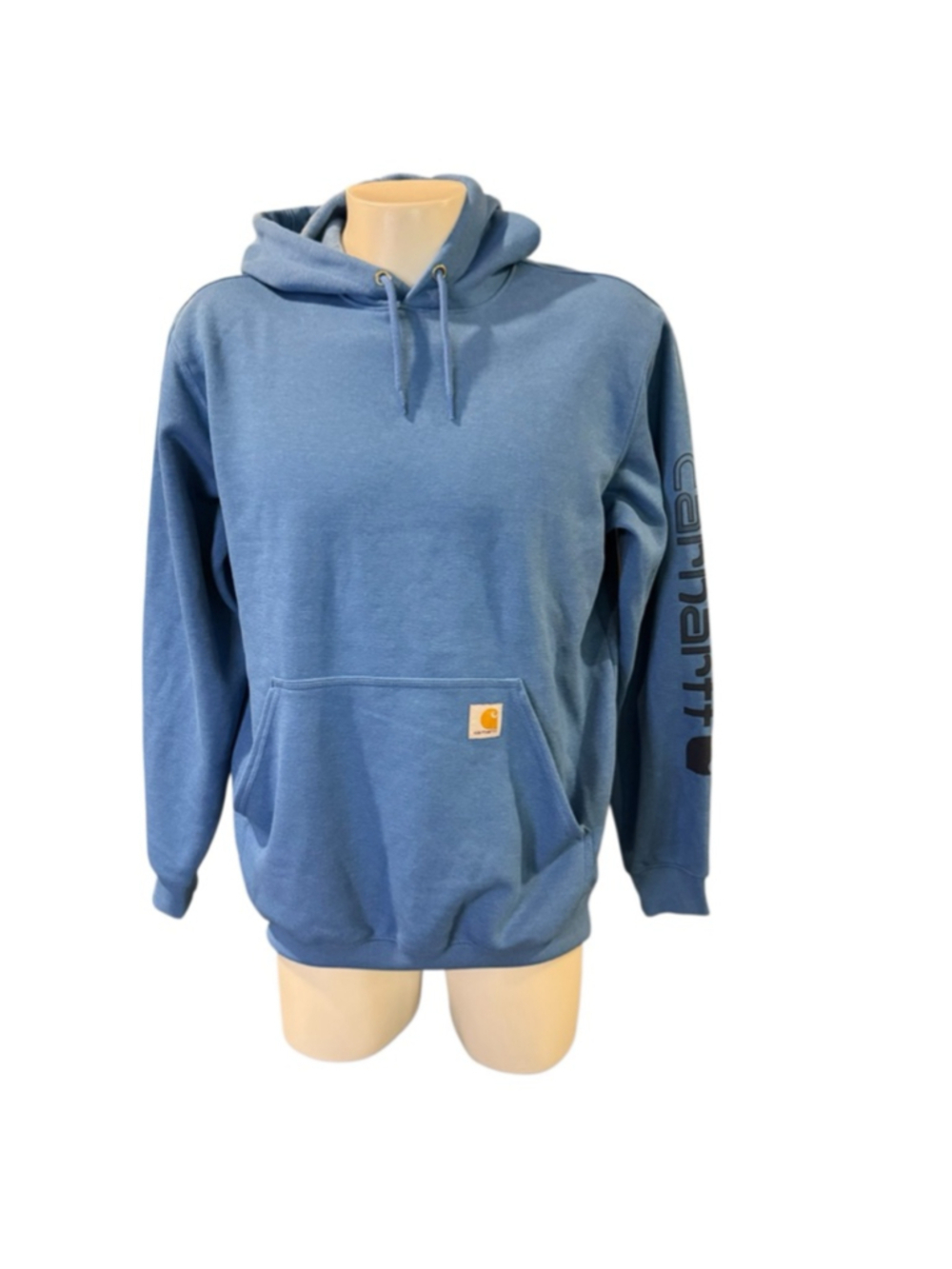 Men's Carhartt Blue Midweight Hoodie S with Black Logo